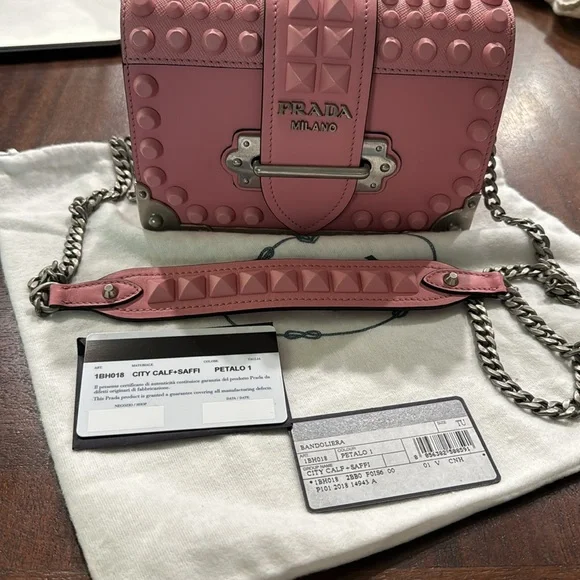 Prada Pink Mini Studded Cahier Bag - Picture 12 of 12